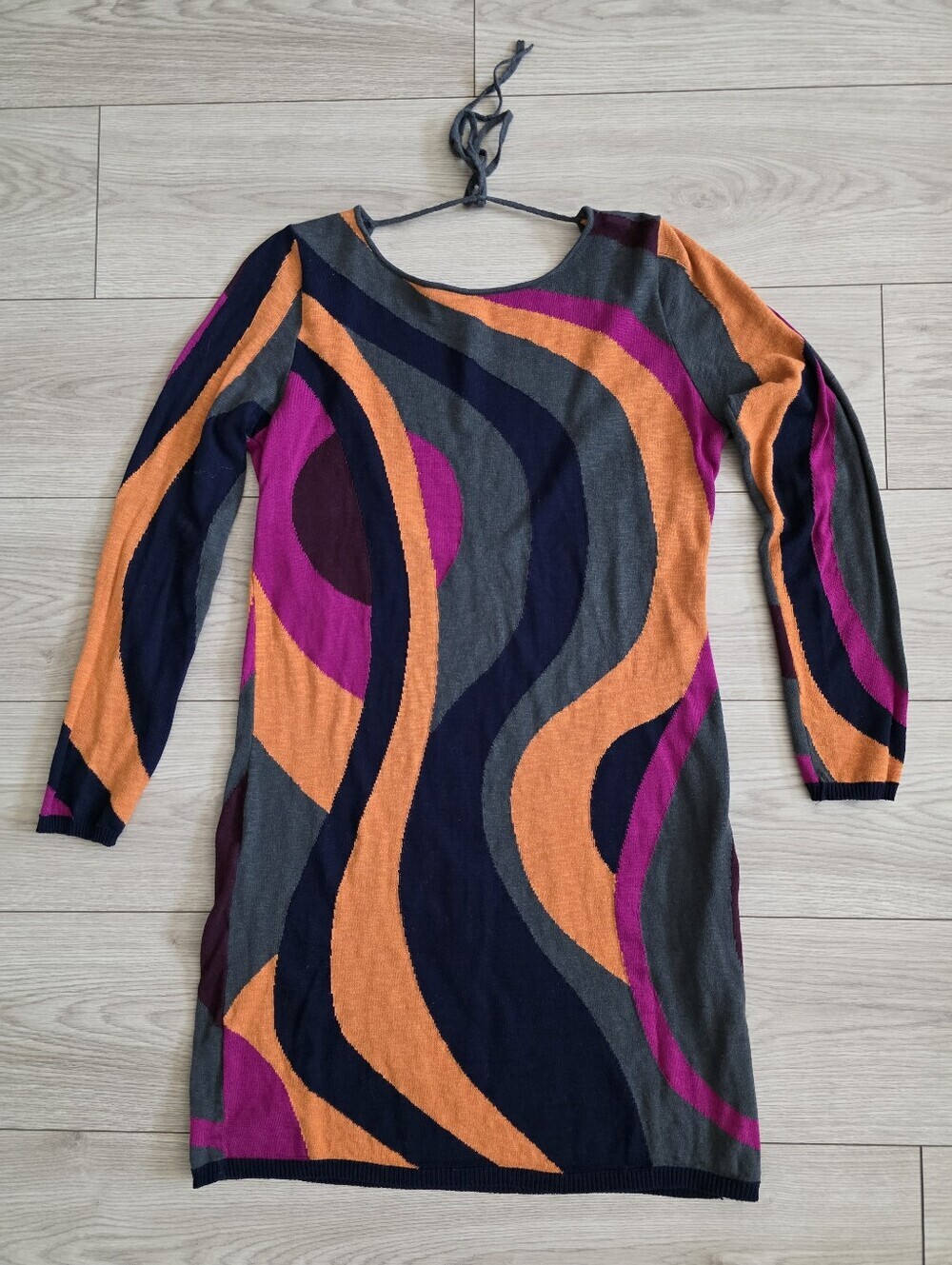 Missoni Multicolor Long Sleeve Tie Back Dress RARE Y2K Size Medium